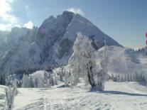 Blick auf das Skigebiet Zwieselalm